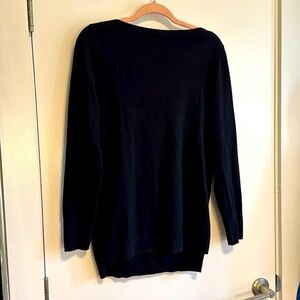 J. Crew black knit boatneck sweater small